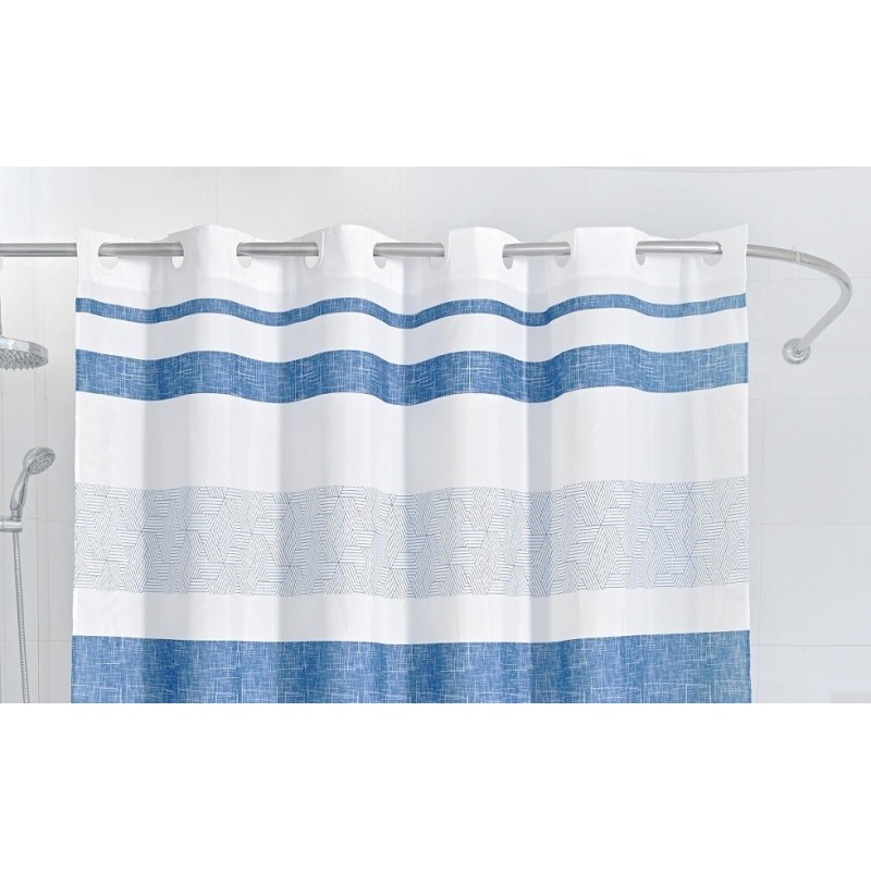 02912 CORTINA DE DUCHA ANILLA FACIL AMARA AZUL 180x200cm DINTEX