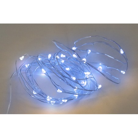 204805003 GUIRNALDA ALAMBRE LED AZUL 2MT PILAS