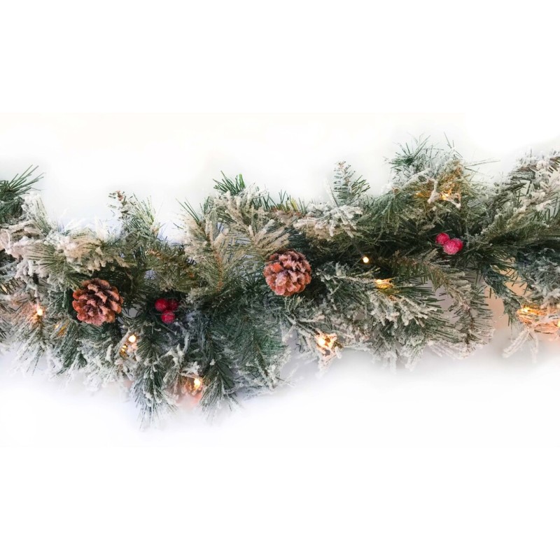 00523 BOA NAVIDAD LED C-NIEVE PIÑAS Y BOLAS 180cm