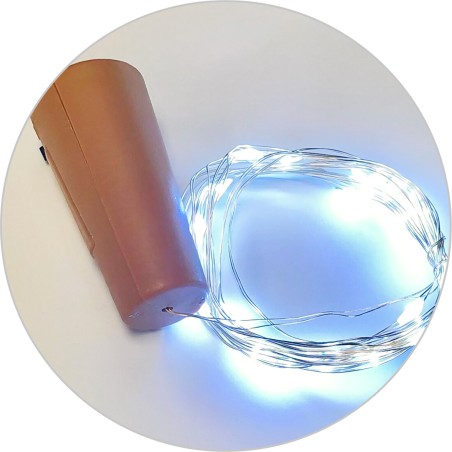 79-722-DIA 2m HILO LUMINOSO LED P-BOTELLA 6500K 3xLR44 ELECTRO DH