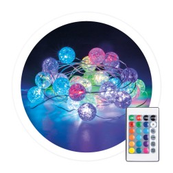 204805013 GUIRNALDA DE BOLAS LED 3M CON USB + MANDO 24 FUNCIONES RGB IP44 GSC