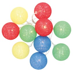 204805017 GUIRNALDA LED DE BOLAS MULTICOLORES DE ALGODÓN 2,85M LUZ CÁLIDA GSC