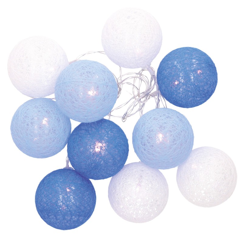 204805019 GUIRNALDA LED DE BOLAS AZULES DE ALGODÓN 1,35 M LUZ CÁLIDA GSC