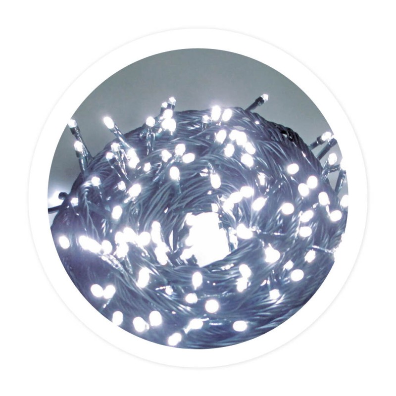 204600036 20m GUIRNALDA CLÁSICA 200 LED LUZ BLANCA A RED 8 FUNCIONES IP44 GSC