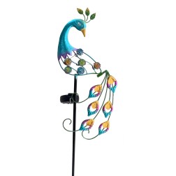 G2310 PAVO REAL SOLAR DECORATIVO METALICO GALIX