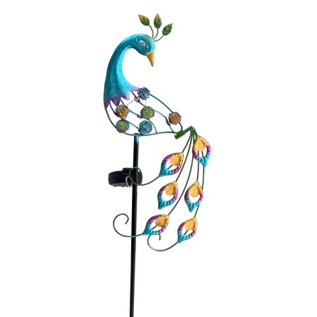 G2310 PAVO REAL SOLAR DECORATIVO METALICO GALIX