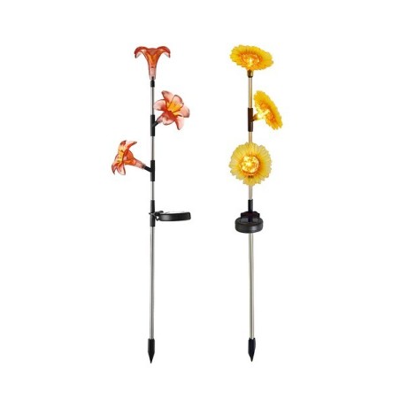 G4450 ESTACA 3 FLORES LED DECORATIVO SOLAR GALIX