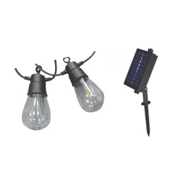 00828 KIT 5m GUIRNALDA SOLAR 10 BOMBILLAS C-SENSOR CREPUSCULAR 1800K IP45 F-BRIGHT