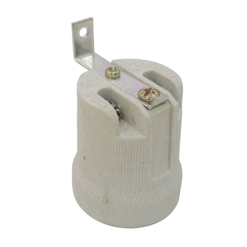 101505001 PORTALAMPARAS CERAMICO REFORZADO E27 GANCHO BLANCO GSC 101505001 PORTALAMPARAS CERAMICO REFORZADO E27 GANCHO BLANCO GSC