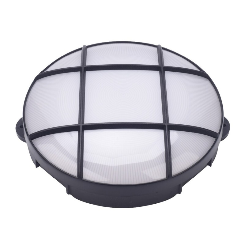 200205007 APLIQUE LED REDONDO OXALIS CON REJILLA 15W 6500K NEGRO GSC