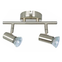 10141 REGLETA ORIENTABLE PLAIN 2 FOCOS GU10 NIQUEL LEDESMA