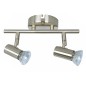 10141 REGLETA ORIENTABLE PLAIN 2 FOCOS GU10 NIQUEL LEDESMA