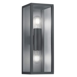201860242 APLIQUE PARED CAJA ALUMINIO GARONNE 2xE27 IP44 TRIO