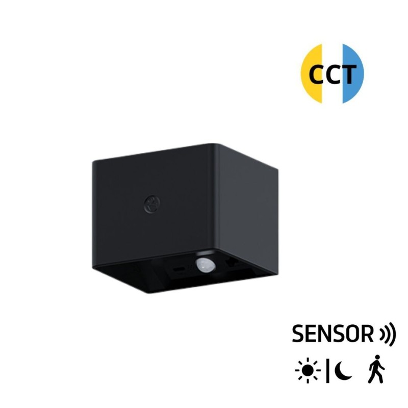2071005-N APLIQUE PARED RECARGABLE NEGRO C-SENSOR CREPUSCULAR Y MOVIMIENTO F-BRIGHT