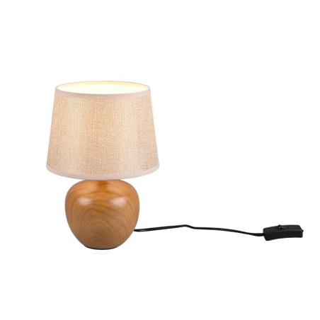 R50621035 LAMPARA SOBREMESA REDONDA 1xE14 IP20 ACABADO MADERA LUXOR TRIO