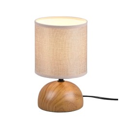 R50351035 LAMPARA SOBREMESA REDONDA 1xE14 IP20 ACABADO MADERA LUCI TRIO