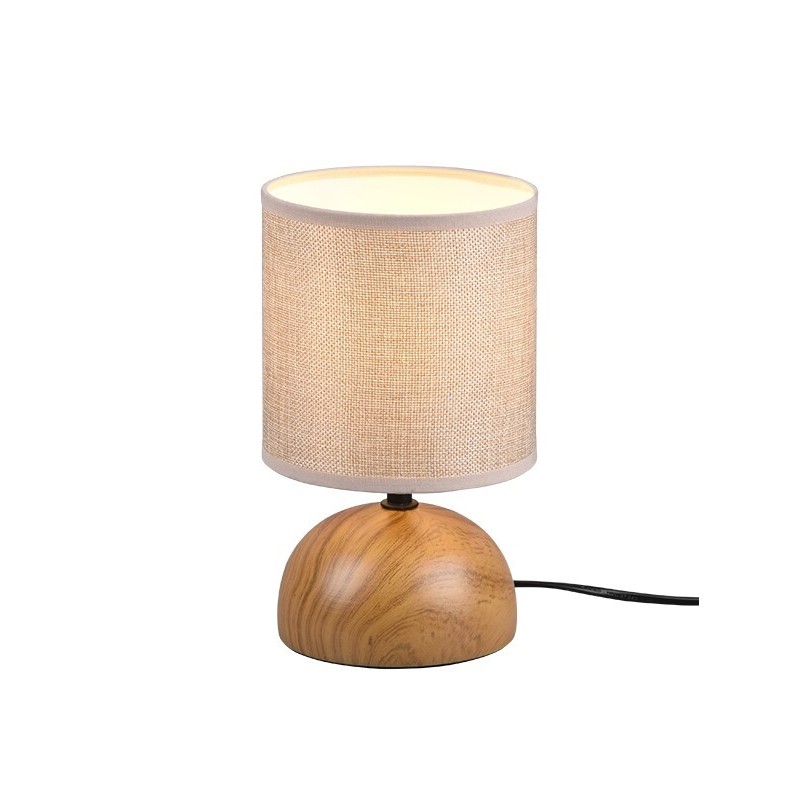 R50351035 LAMPARA SOBREMESA REDONDA 1xE14 IP20 ACABADO MADERA LUCI TRIO