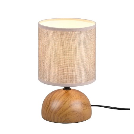 R50351035 LAMPARA SOBREMESA REDONDA 1xE14 IP20 ACABADO MADERA LUCI TRIO