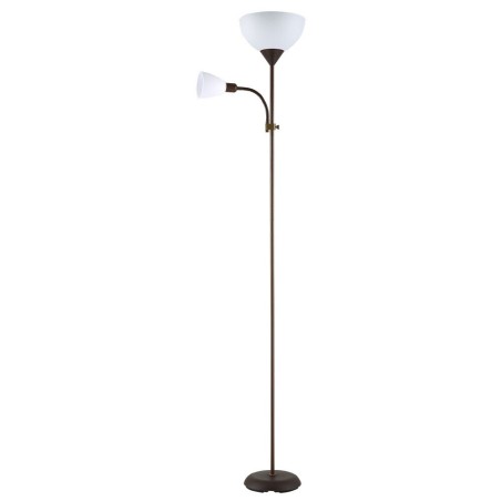 135542002 LAMPARA DE PIE RIGEL E27+E14 C-LECTOR MARRON FABRILAMP