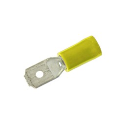 RTLFY 100ud TERMINAL LENGUETA AISLADA AMARILLO P-HEMBRA 6,3x0,8 COPAIN