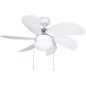 300005075 VENTILADOR TECHO LARDE 2XE27 Ø82 6 ASPAS DC BLANCO GSC
