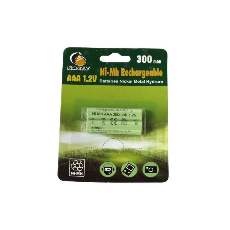 NI-MH 300-2 BL 2u PILA RECARGABLE AAA 300mAh 1,2V GALIX