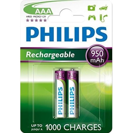 2 x PILA RECARGABLE AAA PHILIPS