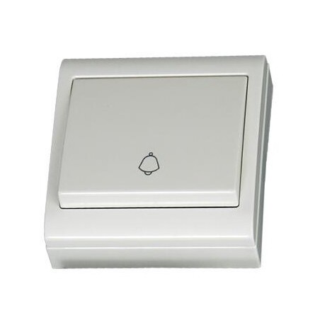 0200493 PULSADOR CAMPANA DE SUPERFICIE BLANCO