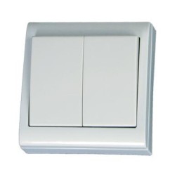 0200496 DOBLE CONMUTADOR DE SUPERFICIE BLANCO