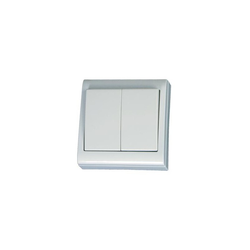 0200496 DOBLE CONMUTADOR DE SUPERFICIE BLANCO