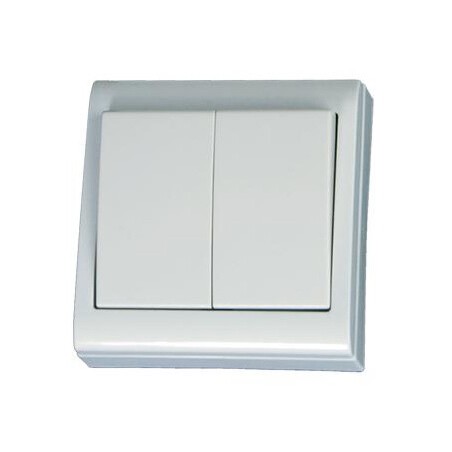 0200496 DOBLE CONMUTADOR DE SUPERFICIE BLANCO