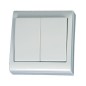 0200496 DOBLE CONMUTADOR DE SUPERFICIE BLANCO