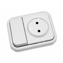 20-318-05-2 CONMUTADOR+BASE BLANCO KRISTAL 16A