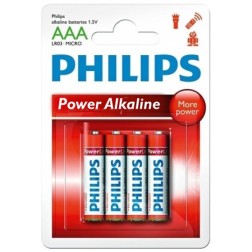 4 x PILA ALCALINA LR03 AAA PHILIPS