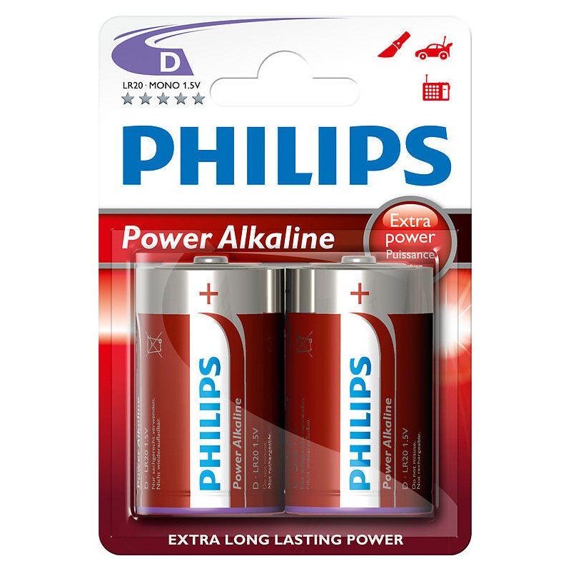 BL 2ud PILA ALCALINA LR20 D PHILIPS