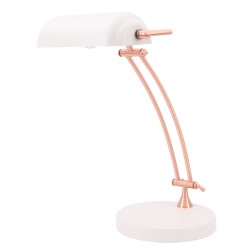 1950932-BL LAMPARA SOBREMESA TIPO BANQUERO E27 BLANCA