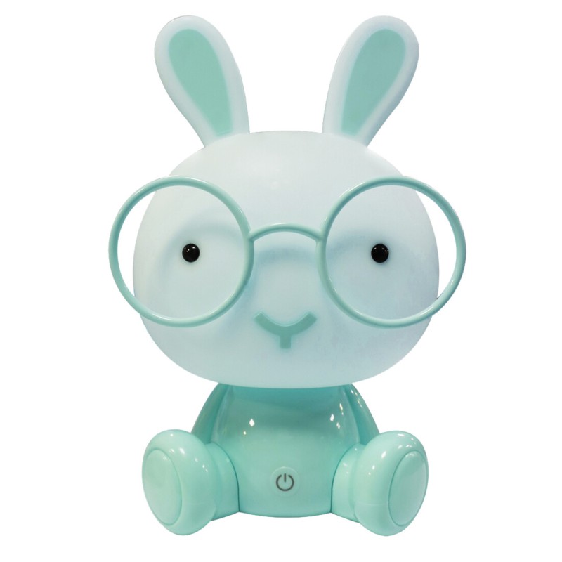 2400616-AZ LUZ NOCHE SILICONA CONEJO AZUL 5V C-USB