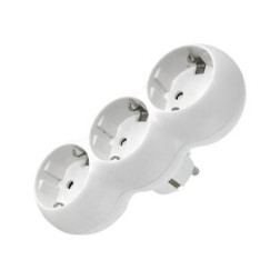 36-049-3 MULTICONECTOR REDONDEADO 3 TOMAS BLANCO