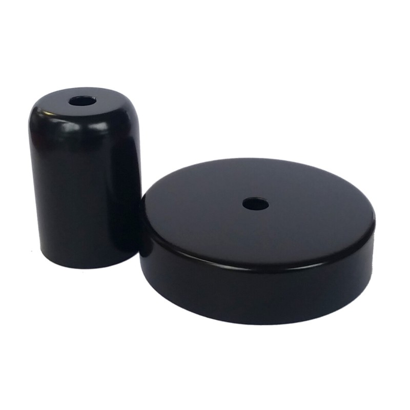 CONJUNTO FLORON Y PORTALAMPARAS METALICOS NEGRO