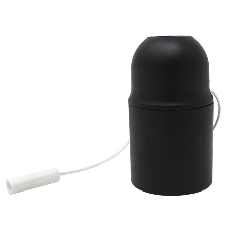 H038836 PORTALAMPARAS INTERRUPTOR LISO E27 NEGRO