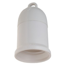 6618 BL PORTALAMPARAS LISO DE RESINA E27 BLANCO SO