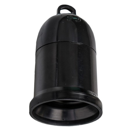 6618 N PORTALAMPARAS LISO DE RESINA E27 NEGRO