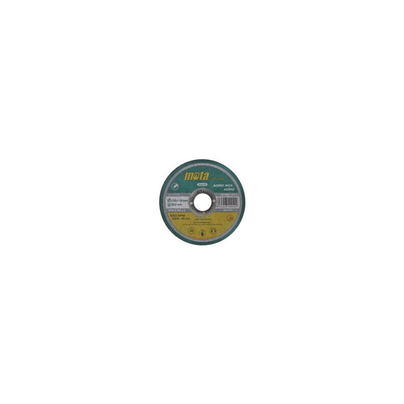 D1116 DISCO CORTE A-INOX 115x1,6x22,2mm MOTA