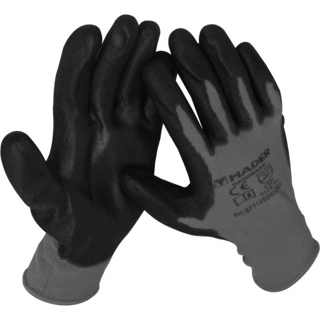 96302 GUANTES PROTECCION POLIESTER -NITRILO NEGRO TALLA XL