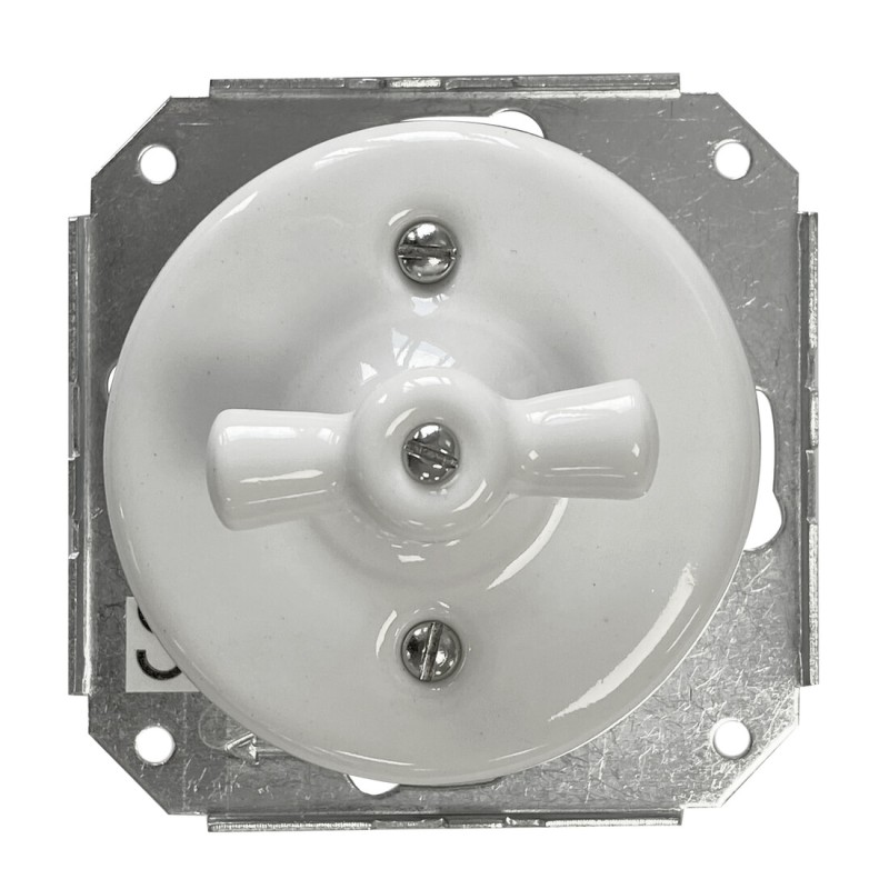 2902000 CONMUTADOR EMPOTRABLE LAZO PORCELANA BLANCA F-BRIGHT
