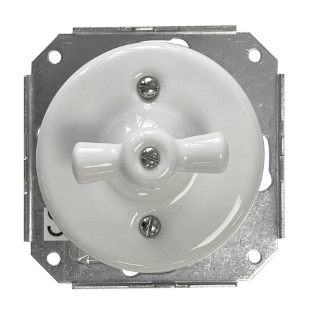 2902000 CONMUTADOR EMPOTRABLE LAZO PORCELANA BLANCA F-BRIGHT