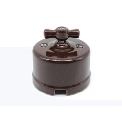 2902020-MA CONMUTADOR SUPERFICIE PORCELANA MARRON F-BRIGHT