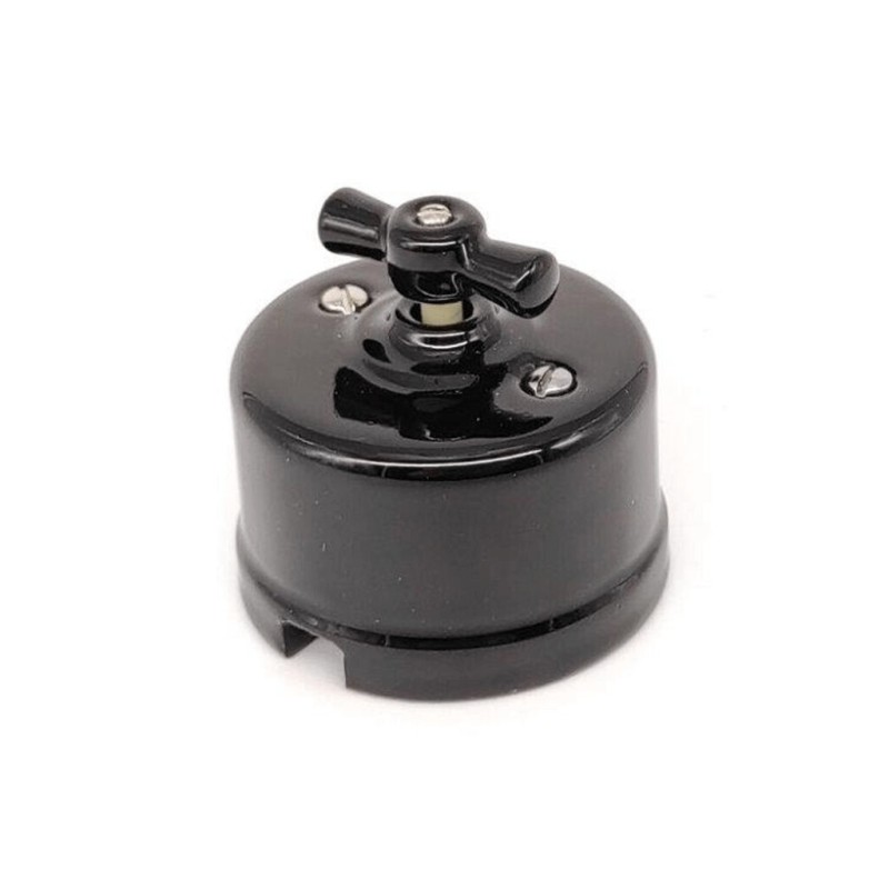 2902020-N CONMUTADOR SUPERFICIE PORCELANA NEGRA F-BRIGHT