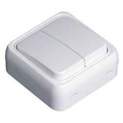 040354 DOBLE CONMUTADOR DE SUPERFICIE BLANCO B&B