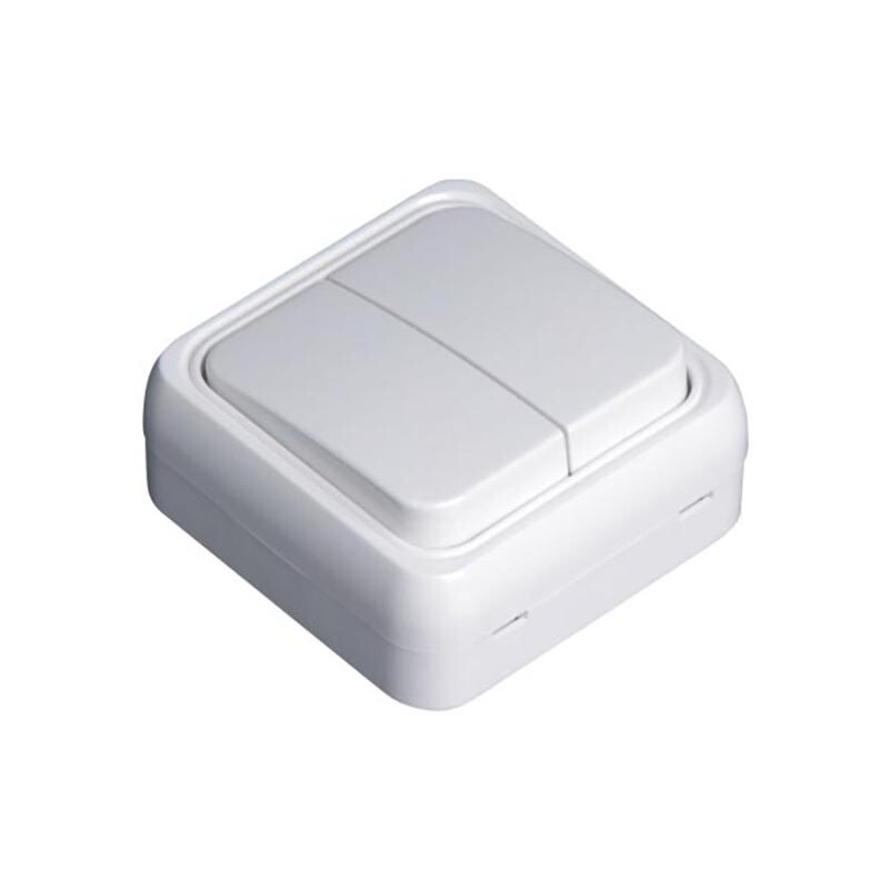 040354 DOBLE CONMUTADOR DE SUPERFICIE BLANCO B&B